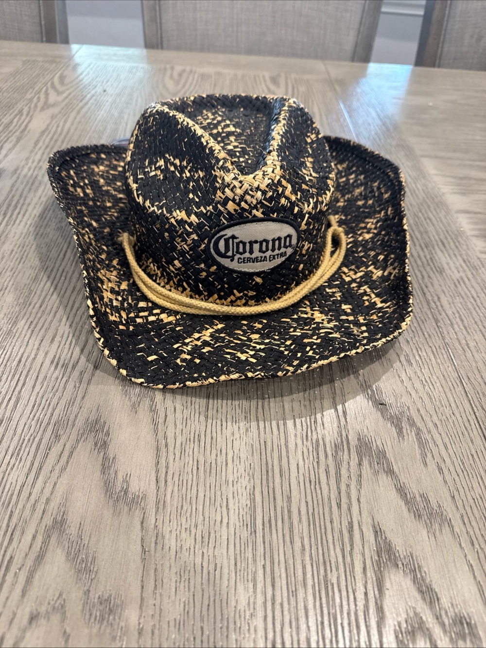 Corona Two-Tone Straw Cowboy Hat in Black & Natural
